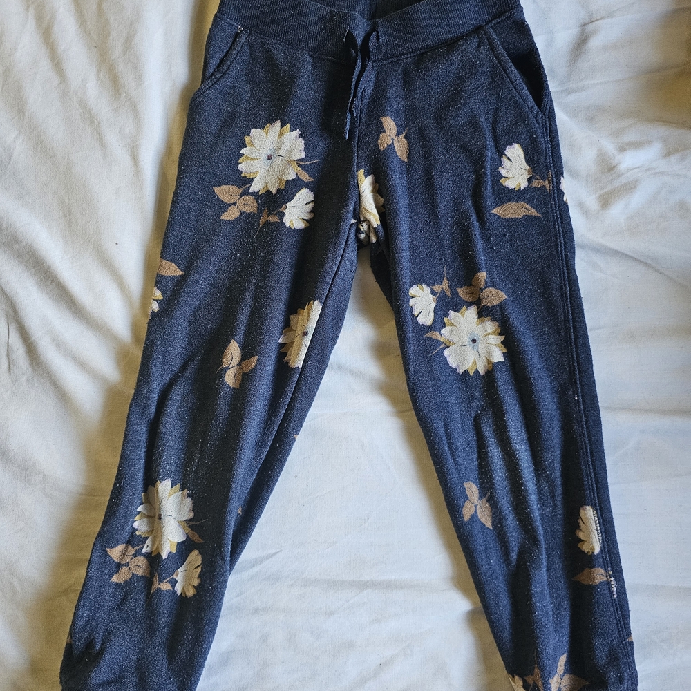 Kids Floral Joggers - Dark Blue